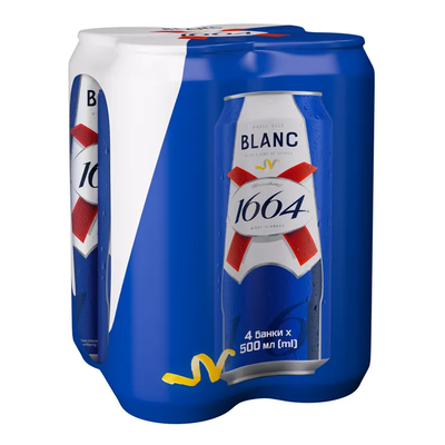 Пиво Kronenbourg 1664 4.8% 2л (4шт по 0,5 л) 100363 фото